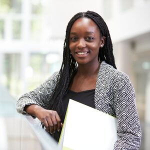 university student smiling