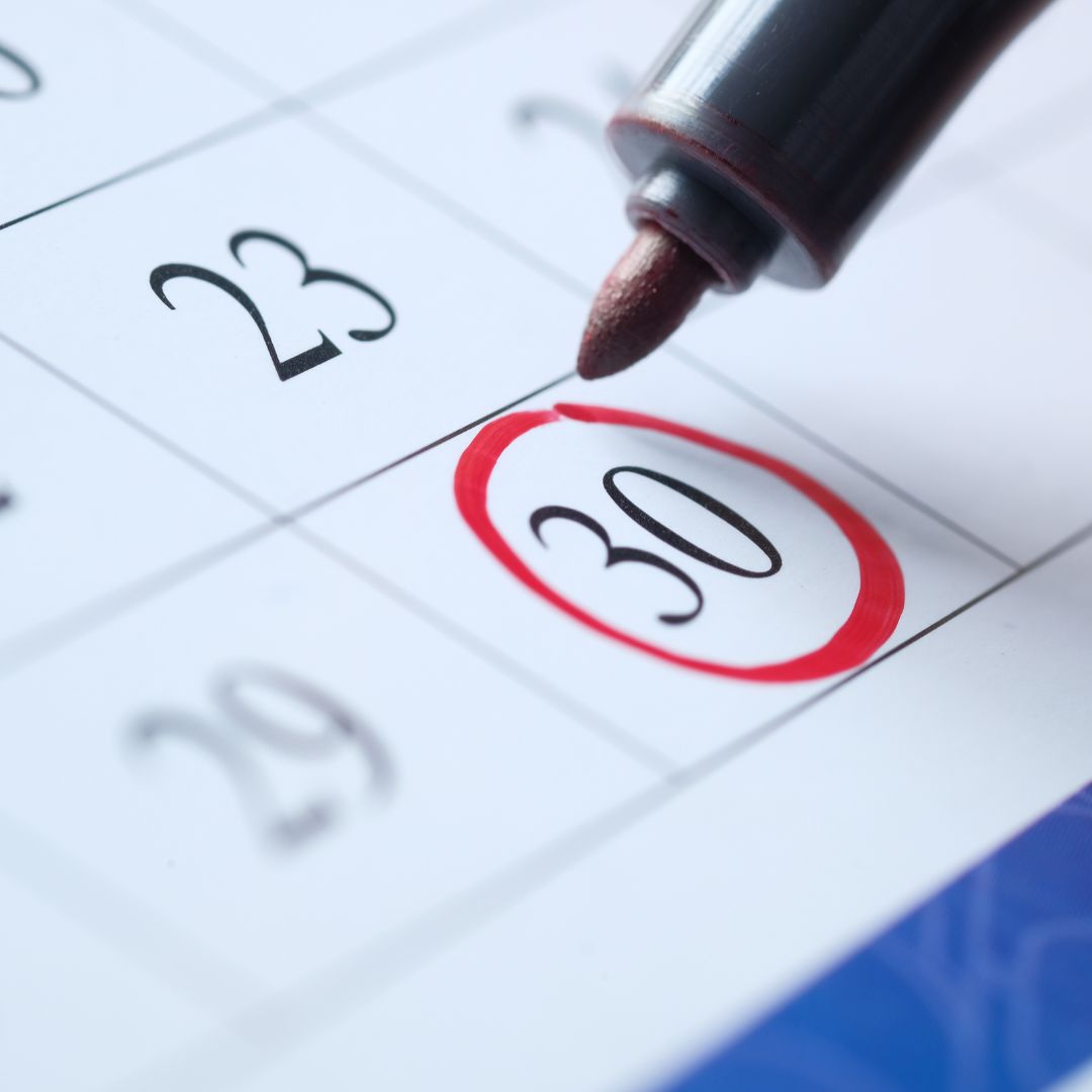 a number circled on a calendar